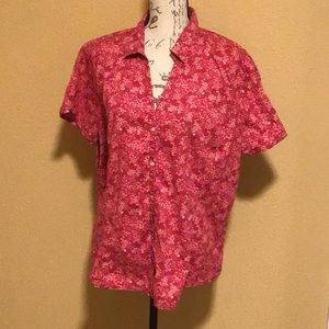 XXL Eddie Bauer Pink Floral Blouse.